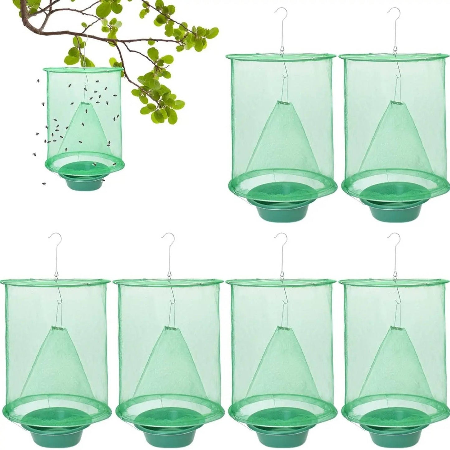 Reusable Fly Trap Cage Outdoor Indoor, Hanging Fly Catcher for Farms Restaurants Gardens