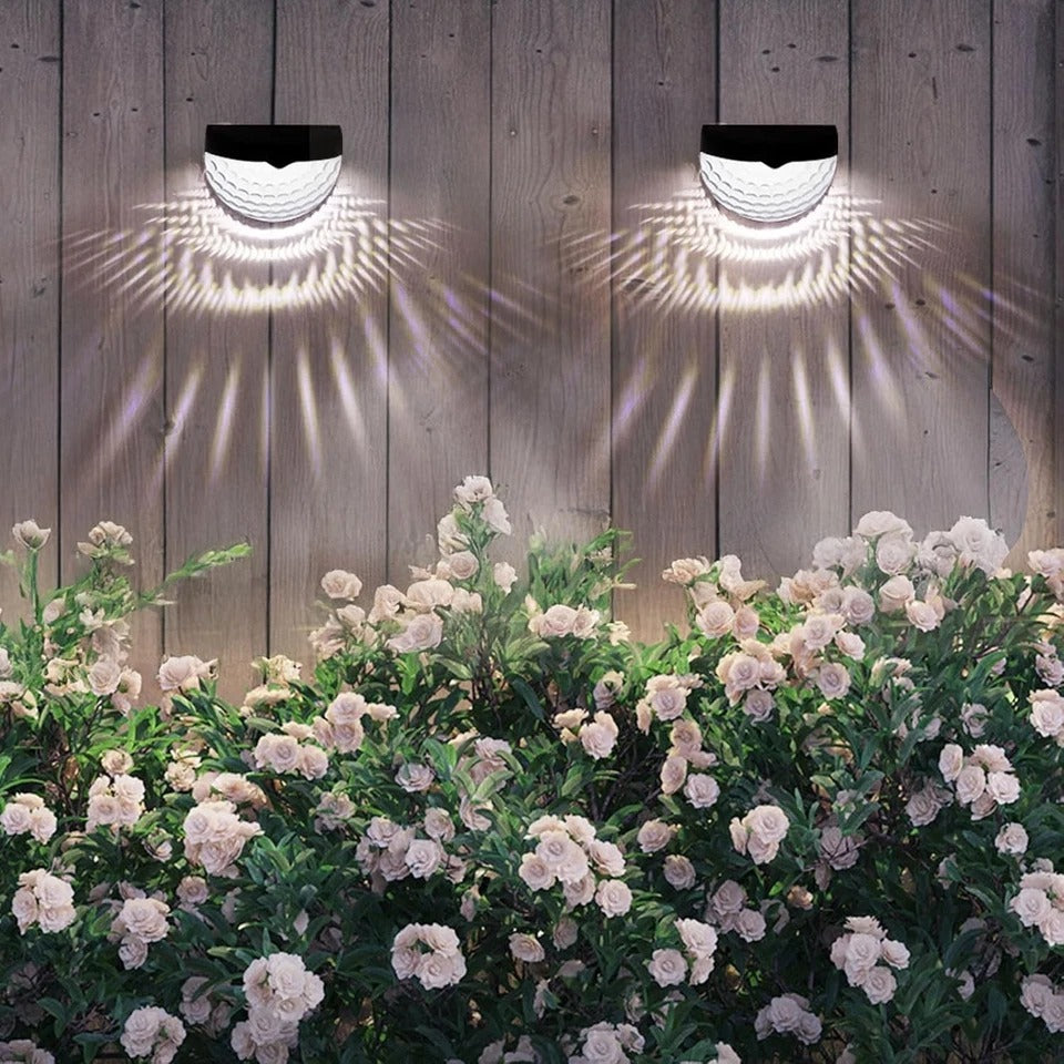 4 Pack Solar LED Wall Lights Outdoor, Waterproof Fence Door Garden Yard Lighting