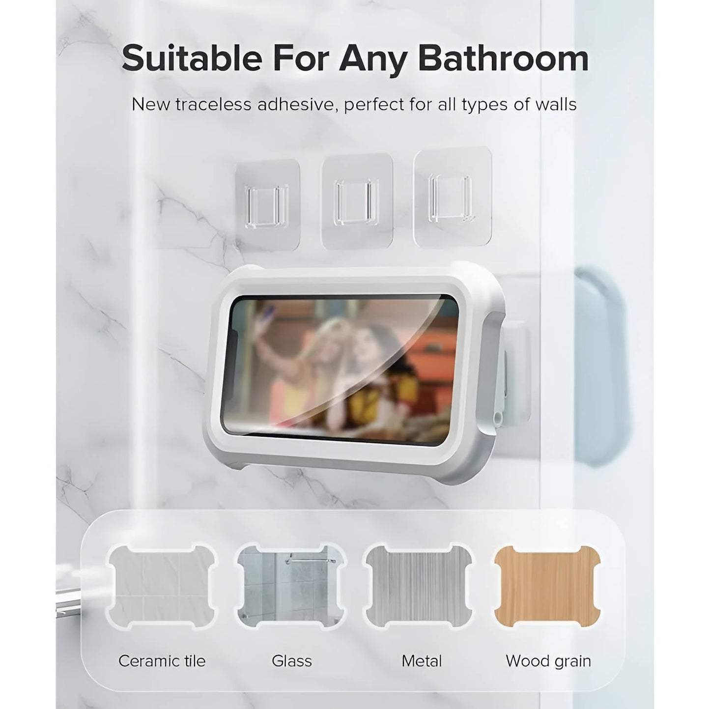Waterproof Phone Holder with 480° Rotation and Touchscreen Access for Smartphones Up to 6.8"