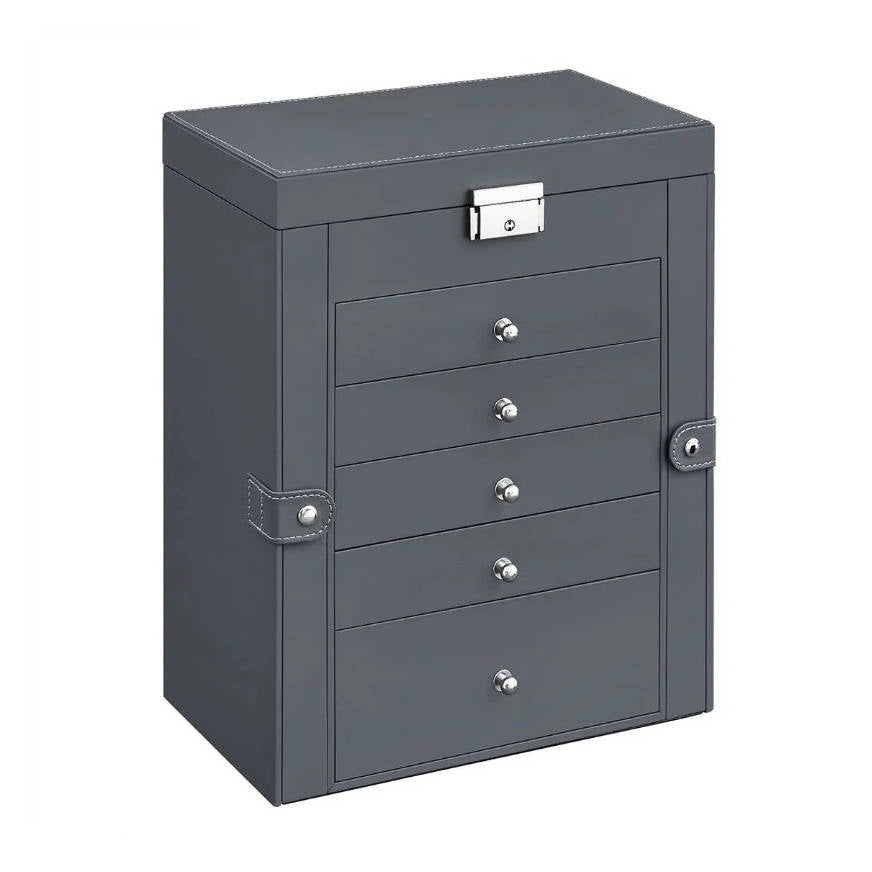 Large Jewelry Box Organizer 6 Tier, Lockable Jewelry Storage Case with Drawers Mirror