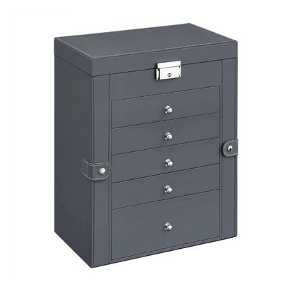 Large Jewelry Box Organizer 6 Tier, Lockable Jewelry Storage Case with Drawers Mirror