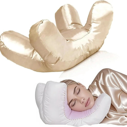 Memory Foam Beauty Pillow with Silk Satin Cover and Neck Support