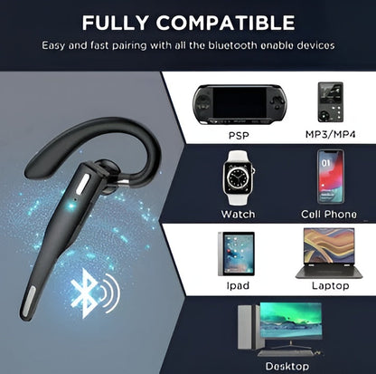 Wireless Headset with Dual Microphone Noise Reduction and Dual Device Pairing, 25-Hour Battery