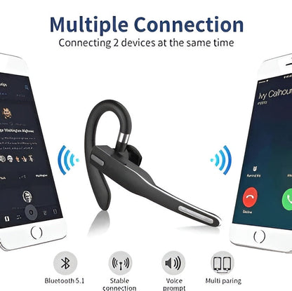 Wireless Headset with Dual Microphone Noise Reduction and Dual Device Pairing, 25-Hour Battery