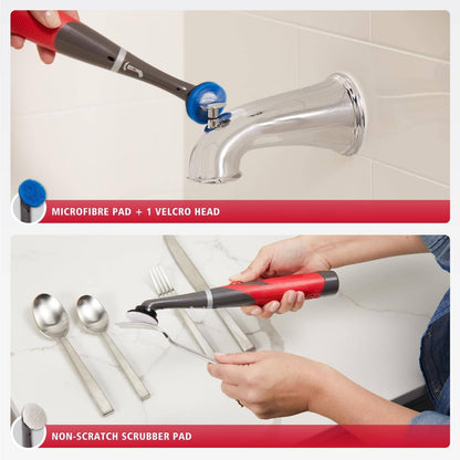 Cordless Oscillating Scrubber Brush with 8 Interchangeable Heads and 18-Piece Kit