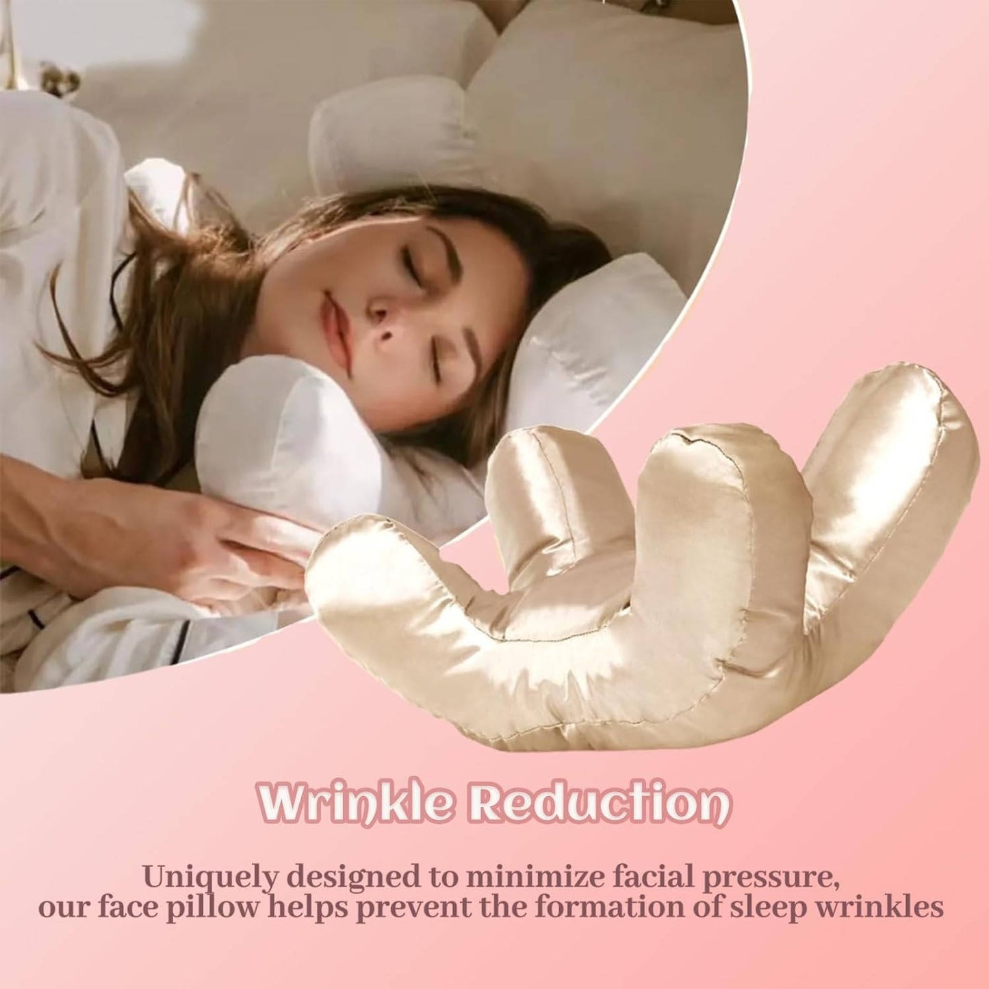 Memory Foam Beauty Pillow with Silk Satin Cover and Neck Support