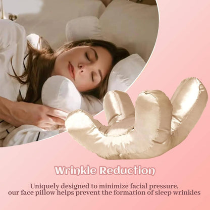 Memory Foam Beauty Pillow with Silk Satin Cover and Neck Support