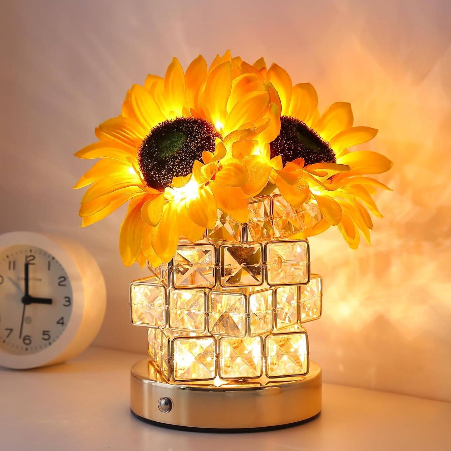 Sunflower LED Touch Lamp Rechargeable, Cordless Dimmable Night Light