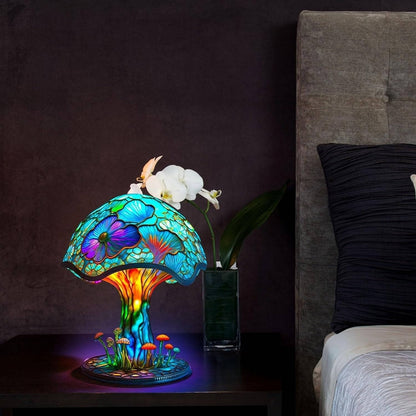 Enchanting Stained Glass Table Lamp, Elegant Decorative Accent Lighting for Home