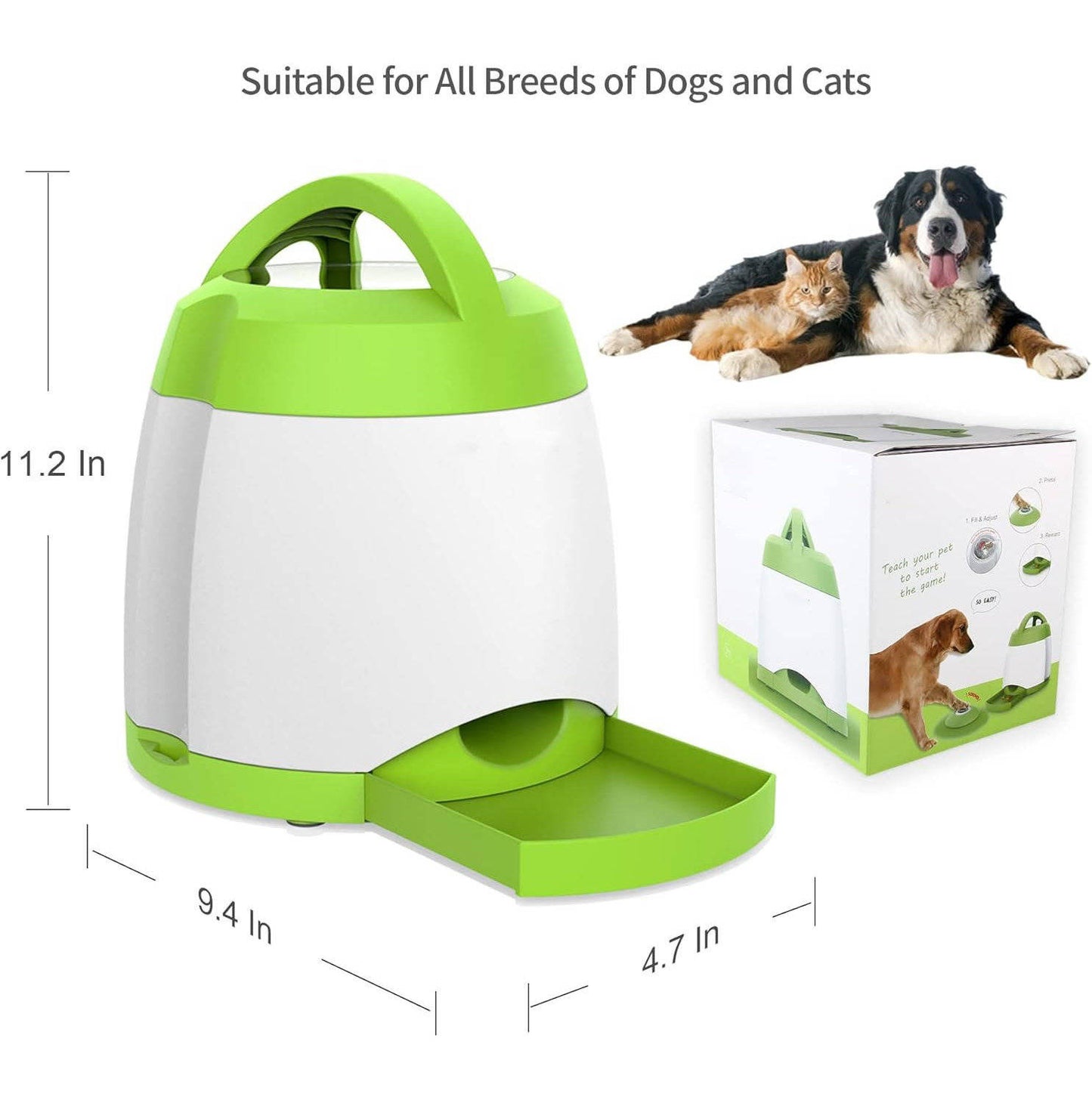 Automatic Dog Treat Dispenser, Remote Control Interactive Dog Feeder and Puzzle Toy