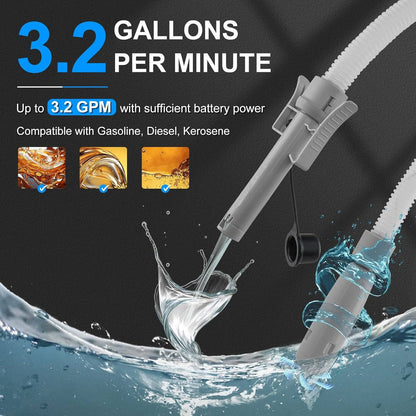 Automatic Electric Fuel Transfer Pump, Auto Stop Gas Diesel Kerosene Pump with Hose