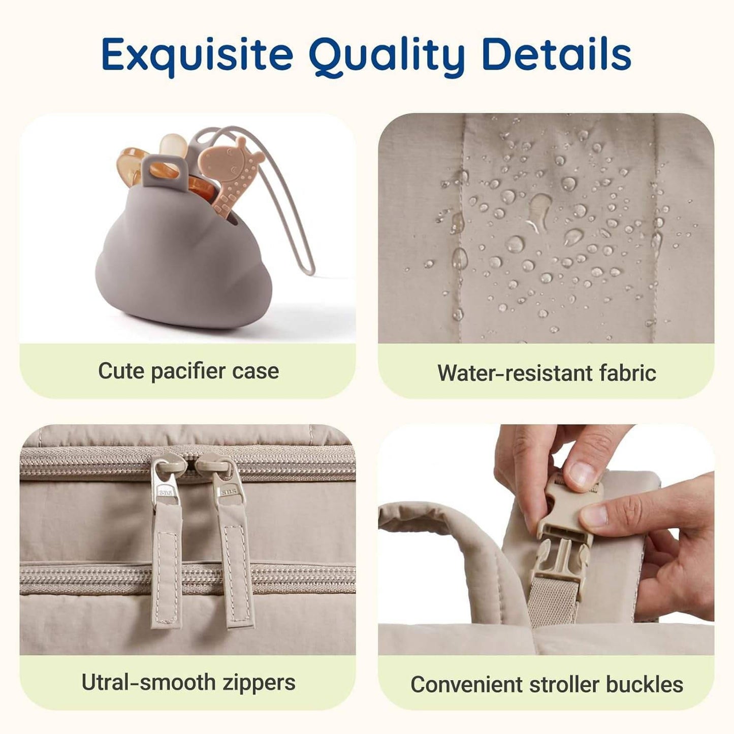 Diaper Bag Backpack with Changing Pad and Insulated Bottle Pockets