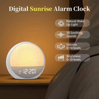 Sunrise Alarm Clock with Wake Light Bluetooth Speaker and Sounds