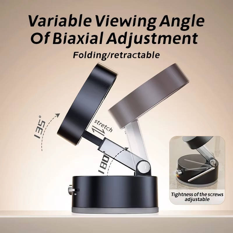 Foldable Magnetic Phone Holder with 360 Rotation and Vacuum Mount for Car Home Travel