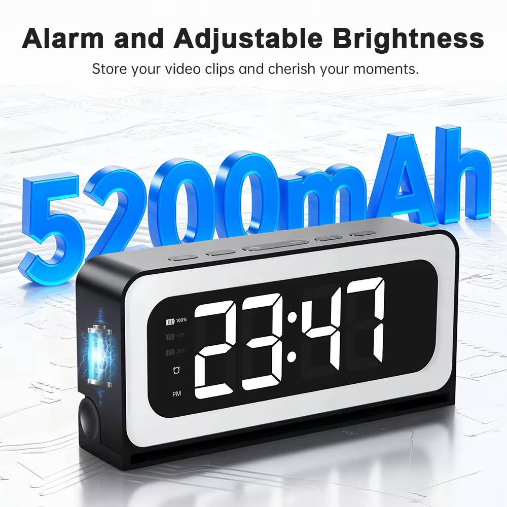 Clock Camera 2K, Dual-Band WiFi Indoor Security Camera with Motion Detection & Night Vision