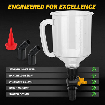 18 Pieces Engine Oil Funnel Set, 1.5L Automotive Oil Filler Kit with 12 Adapters, Elbow Fitting, Mesh Screen & Magnetic Storage Hook Tray for GM, Ford, BMW, Audi, Land Rover