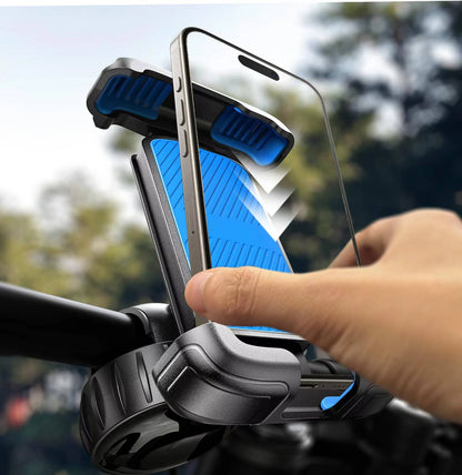 Adjustable Bike Phone Holder with Silicone Cushion and Locking Grip