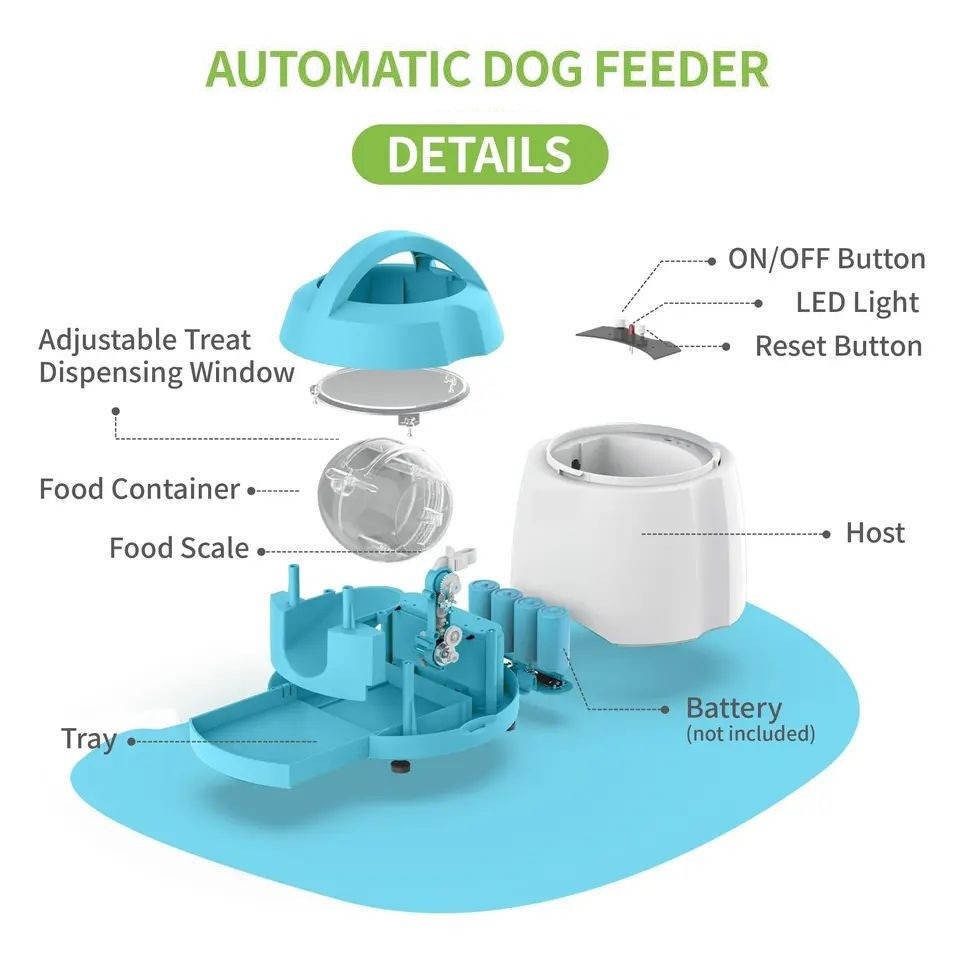 Automatic Dog Treat Dispenser, Remote Control Interactive Dog Feeder and Puzzle Toy
