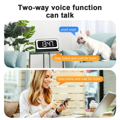 Clock Camera 2K, Dual-Band WiFi Indoor Security Camera with Motion Detection & Night Vision
