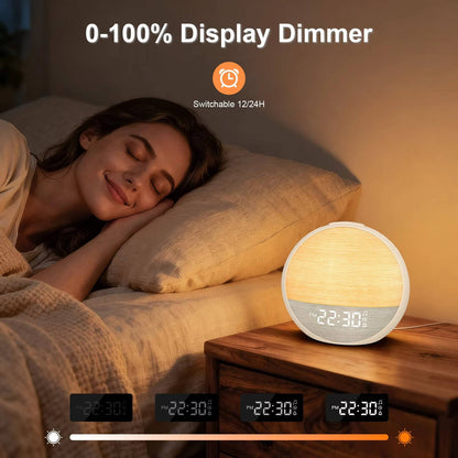 Sunrise Alarm Clock with Wake Light Bluetooth Speaker and Sounds