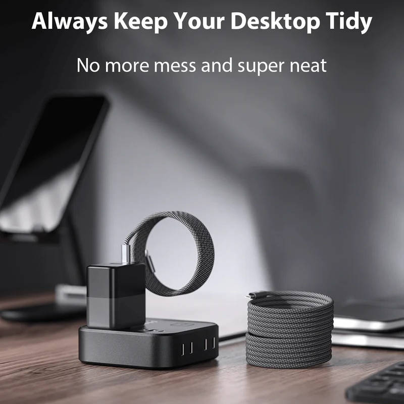 Self-Coiling Magnetic Charging Cable with Dual Tips and Data Sync, 3.3ft