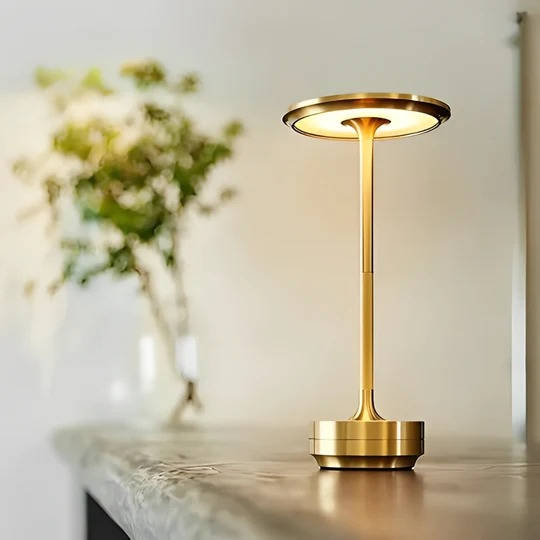 Rechargeable Touch Table Lamp with Three Color Temperatures, Stepless Dimming and Memory Function