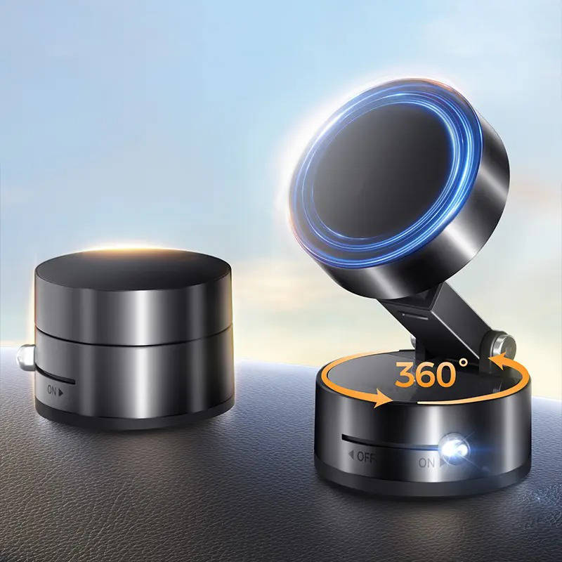 Foldable Magnetic Phone Holder with 360 Rotation and Vacuum Mount for Car Home Travel