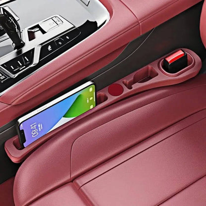 Car Seat Side Gap Filler and PU Leather Storage Strip, Universal Console Organizer for Phone, Keys & Tickets