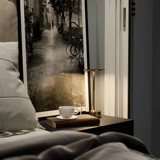 Rechargeable Touch Table Lamp with Three Color Temperatures, Stepless Dimming and Memory Function