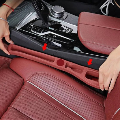 Car Seat Side Gap Filler and PU Leather Storage Strip, Universal Console Organizer for Phone, Keys & Tickets