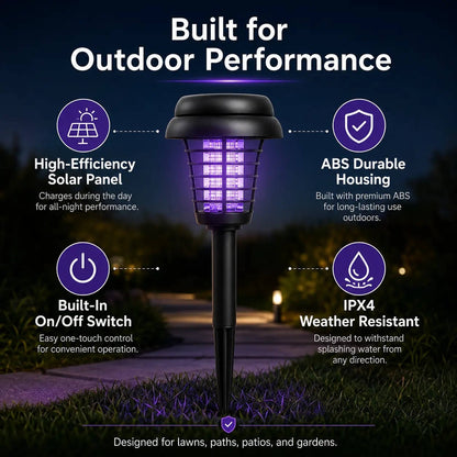 Solar Mosquito Zapper 2 In 1, Outdoor Bug Killer and Garden Yard Light