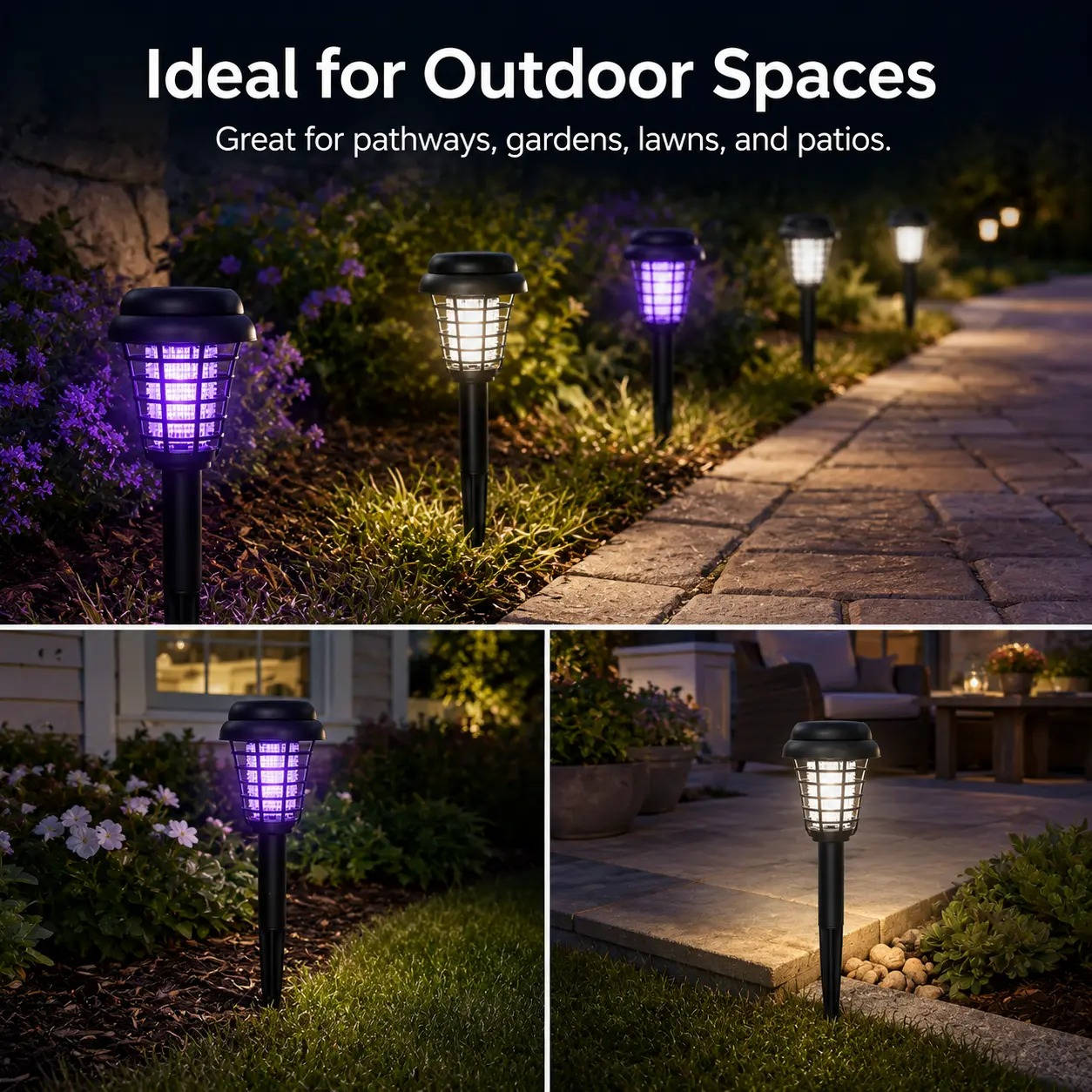 Solar Mosquito Zapper 2 In 1, Outdoor Bug Killer and Garden Yard Light