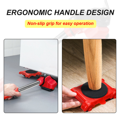Furniture Lifter with 360-Degree Rolling Pads and Non-Marking Wheels