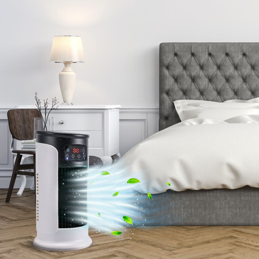 Evaporative Air Cooler with Remote Control and 6-Speed Fan, 300ml Water Tank