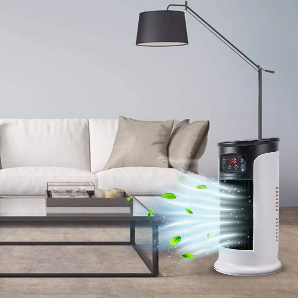 Portable Evaporative Air Cooler with 6 Speed Settings and Humidifying Function, 300ml Tank