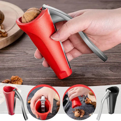 Lever Nutcracker with Ergonomic Grip and Non-Slip Base for Clean Shell Cracking
