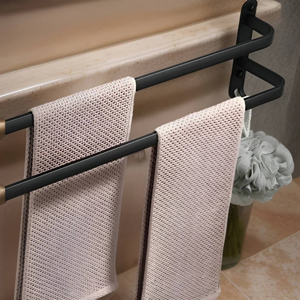 Wall-Mounted Towel Rack with Moisture-Resistant Aluminum