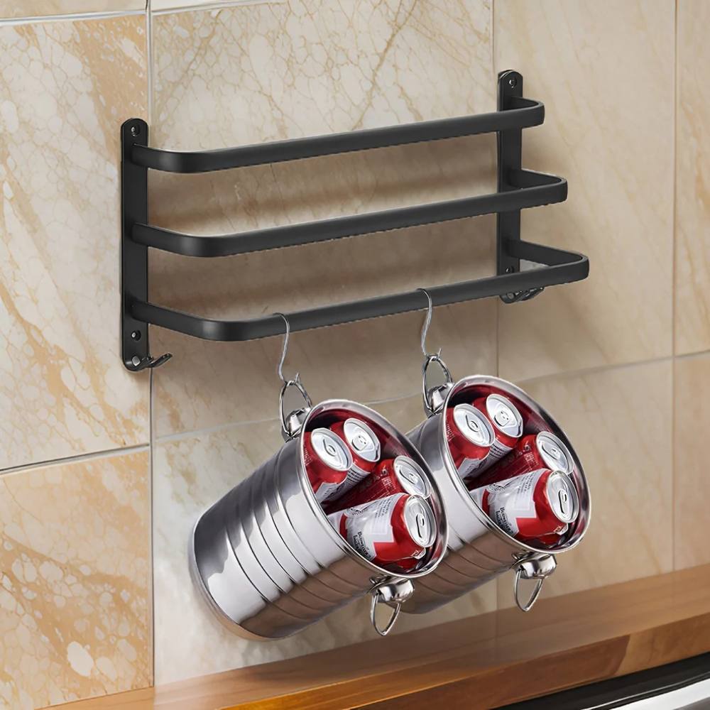 Wall-Mounted Towel Rack with Moisture-Resistant Aluminum