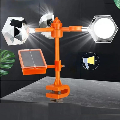 Rotating Solar Bird Repeller with Flashing Lights and Multi Sound Alert System