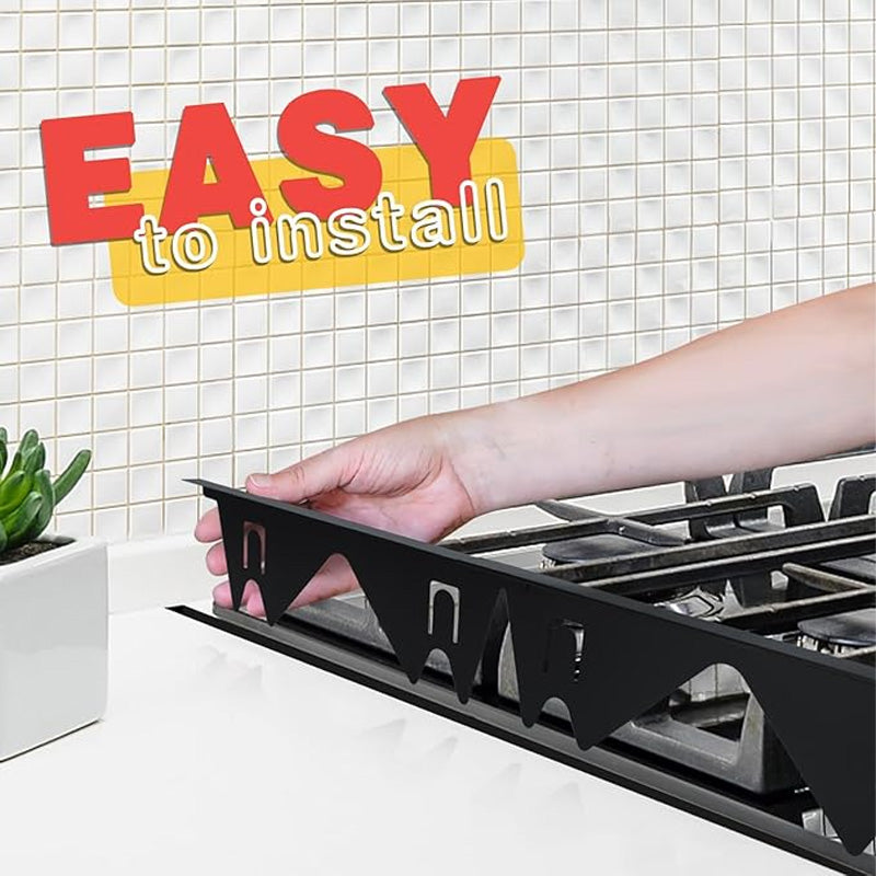 Retractable Stove Gap Cover with Stainless Steel Construction and Spring Adjustment
